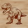 A prehistoric dinosaur, specifically the Tyrannosaurus Rex, rendered as a vector image.