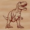 Dino Illustration in Vector Format A prehistoric dinosaur, the Tyrannosaurus Rex, rendered as a vector graphic image.