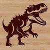 Detailed T-Rex Drawing A detailed illustration of a T-Rex dinosaur in prehistoric environment.