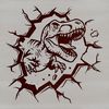 Roar-some Prehistoric Pal Colorful SVG vector art of a smashing T Rex dinosaur clipart.