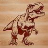 Fierce Prehistoric Dinosaur Vector Graphic A prehistoric dinosaur, specifically the Tyrannosaurus Rex, rendered as a vector graphic.