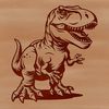 An SVG vector art design featuring a large reptilian dinosaur in a 3D pose.