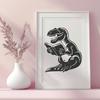 Creative T Rex Reading A Book DXF