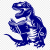 Stunning T Rex Reading A Book SVG