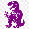 Unique T Rex Reading A Book SVG