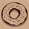 A colorful illustration of a donut with a rounded base and swirled frosting.