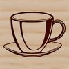 Illustrated Teacup Design A simple illustration of a ceramic teacup with a handle and saucer, suitable for vector design.