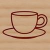 Ceramic Design Clip Art A simple design of a teacup with handle and saucer, ideal for vector art projects.