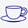 A simple design of a traditional teacup made from vector art, ideal for various digital applications.