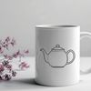 Beautiful Teapot Clip Art A teapot designed as a vector graphic illustration, suitable for cutting machines like Cricut or laser cutters.