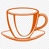 Ceramic Teacup Illustration Free Download A simple design for a ceramic teacup, ideal for digital crafting and DIY projects.