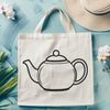 Free Cuttable Teapot Vector Illustrative teapot design with rounded handle and spout, suitable for cutting machines or laser cutters.