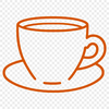 Elegant Ceramic Teacup SVG Design A single-handled ceramic teacup with a saucer, suitable for holding hot beverages.