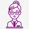 Classroom Portrait Vector A female educator standing in front of a classroom, symbolizing the teaching profession.