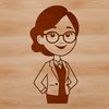 Educational Professional Illustration An illustration of a woman in a profession typically associated with education.