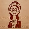 Teacher Icon SVG Design A young woman standing in front of a whiteboard, representing the education profession.