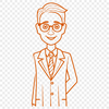 Illustrative Portrait of an Educator A professional teacher standing in front of a whiteboard, representing the education profession.