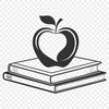 Educational Apple Book Cover Illustration An illustration of a book with an apple on the cover, suitable for educational materials and digital crafting.