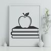 A digital illustration of a book featuring the Apple logo, designed in vector format for educational purposes.