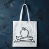 Vector Art Design Template A digital illustration of a book with the apple logo on it, suitable for education and creative projects.