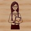 Simple Teacher Figure Design A simple vector design of a teacher figure, suitable for various uses such as clip art or graphic design templates.