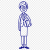 Education Profession Icon A stylized vector illustration of a woman representing the education profession.