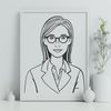 Beautiful Woman in Teaching Role A professional illustration of a woman in a teaching role, suitable for educational materials and design projects.