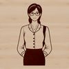 Confident Teacher Portrait A professional woman standing at the front of a classroom, surrounded by students, with a confident expression.