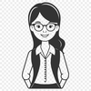 Woman Educator in the Classroom A vector illustration of a professional woman standing at the front of a classroom, representing the education profession.
