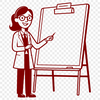 Female Educator in a Classroom Setting A female professional in an educational setting.