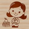 Woman in Education Profession Vector A simple illustration of a woman in a teacher's profession, designed as a vector graphic.