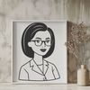 Teacher Silhouette A stylized illustration of a woman in a profession related to education.