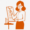Educational Profession Graphic A professional illustration of a woman in a teacher's profession, suitable for educational purposes.