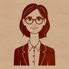 Line Art Woman Professional A simple line art illustration of a woman in a professional setting, suitable for educational and creative projects.