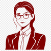 Female Educator Clip Art A professional illustration of a woman educator in a traditional classroom setting.