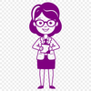 Woman Educator SVG Icon A professional woman standing in front of a classroom, illustrating the education profession.