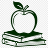 Education Theme Vector Art A digital illustration of an open book with the Apple logo on the cover, suitable for education and vector design.
