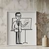 Educator Silhouette A male figure in an educational setting, representing the profession of teaching.
