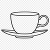 Ceramic Teacup Illustration A simple illustration of a ceramic teacup on a white background, perfect for digital crafting projects.