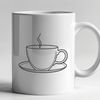 Free Vector Teacup Design Template A graphic representation of a teacup designed as a reusable clip art template for various design applications.