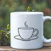Free Vector Art Teapot Icon A ceramic teacup with a handle on one side, perfect for serving hot drinks.