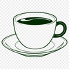 Beautiful Tea Cup Design SVG A single-handled ceramic teacup with a saucer, suitable for hot or cold beverages.
