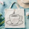 Floral Ceramic Cup Vector Art A delicate ceramic teacup with a floral pattern, designed as a vector graphic.