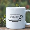 Beautiful Teacup Illustration A detailed, digitally designed teacup illustration suitable for various designs and crafts.