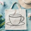 Minimalist Tea Cup Design A simple, illustrated teacup design with clean lines and minimal details, suitable for digital use.
