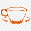 Delicate Teacup Design SVG Illustrated teacup design featuring a delicate handle and saucer, suitable for vector art projects.