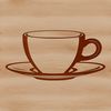 Detailed Teacup Illustration A detailed, editable illustration of a teacup, suitable for digital design and cutting projects.