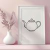 Ceramic Teapot Design for SVG Cutting Files A ceramic teapot with handle and spout, designed for SVG cutting files.