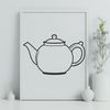 Stainless Steel Tea Pot Vector Art A stainless steel teapot with a spout and handle, suitable for tea drinking.