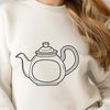 Teapot Clip Art for Digital Design A free-standing teapot with a handle and spout, ideal for digital cutting machines like Cricut.